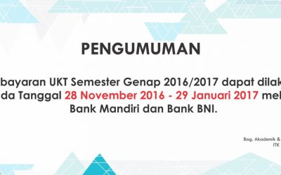 Pembayaran UKT Semester Genap 2016/2017