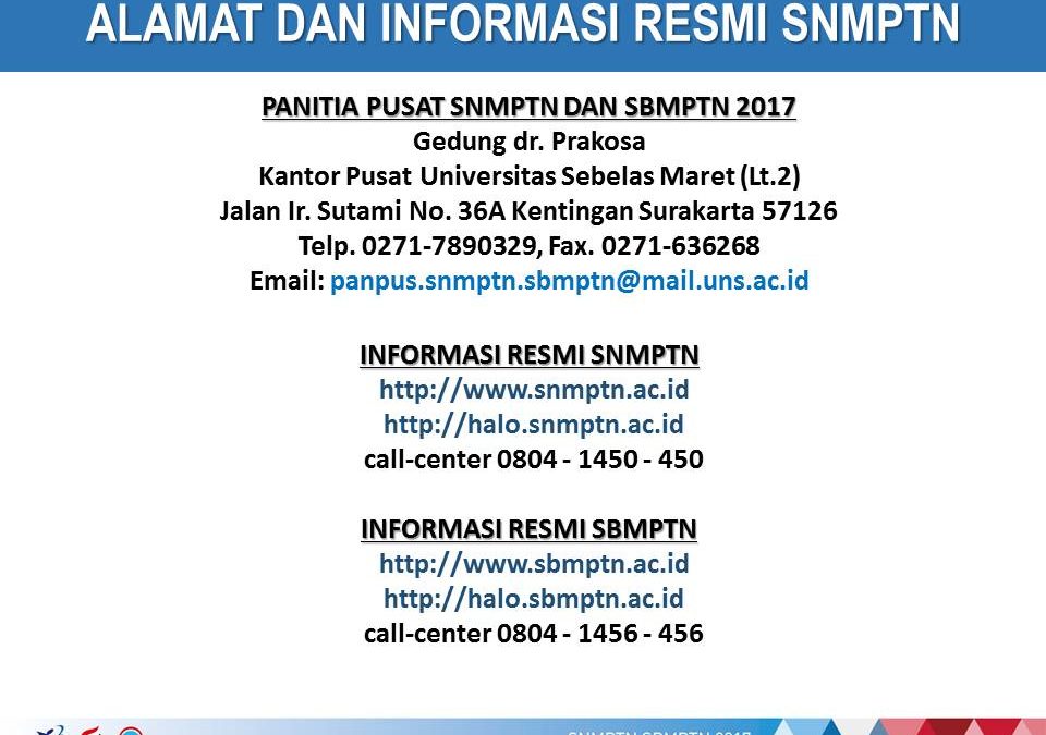 Alamat Layanan Informasi Resmi SNMPTN dan SBMPTN 2017
