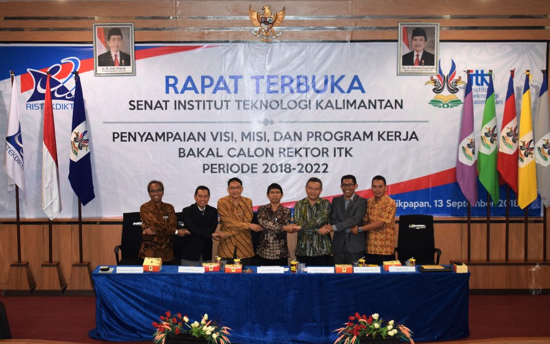 Penyampaian Visi, Misi, dan Program Kerja Bakal Calon Rektor ITK 2018 -2022