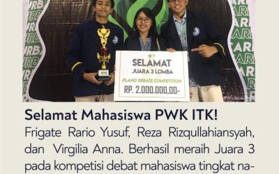 Mahasiswa ITK Berhasil Meraih Juara 3 pada Kompetisi Debat Mahasiswa di Universitas Hasanuddin