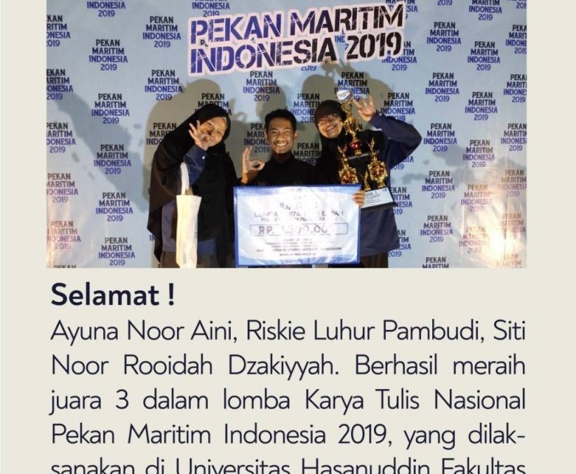 Mahasiswa ITK Juarai LKTI Nasional Pekan Maritim Indonesia oleh UNHAS