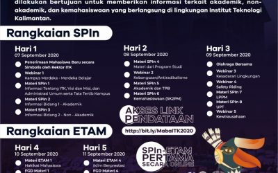 PERDANA! SPIn – ETAM Institut Teknologi Kalimantan Tahun 2020 Secara Daring