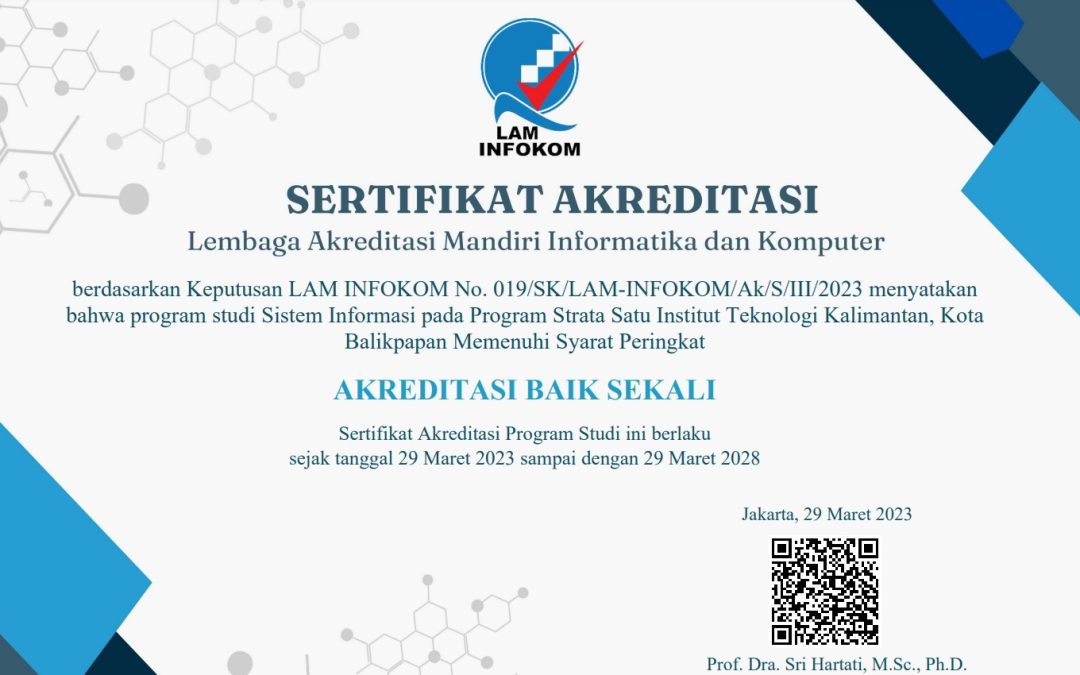 Prodi Sistem Informasi Dapatkan Akreditasi ” Baik Sekali” Oleh LAM INFOKOM